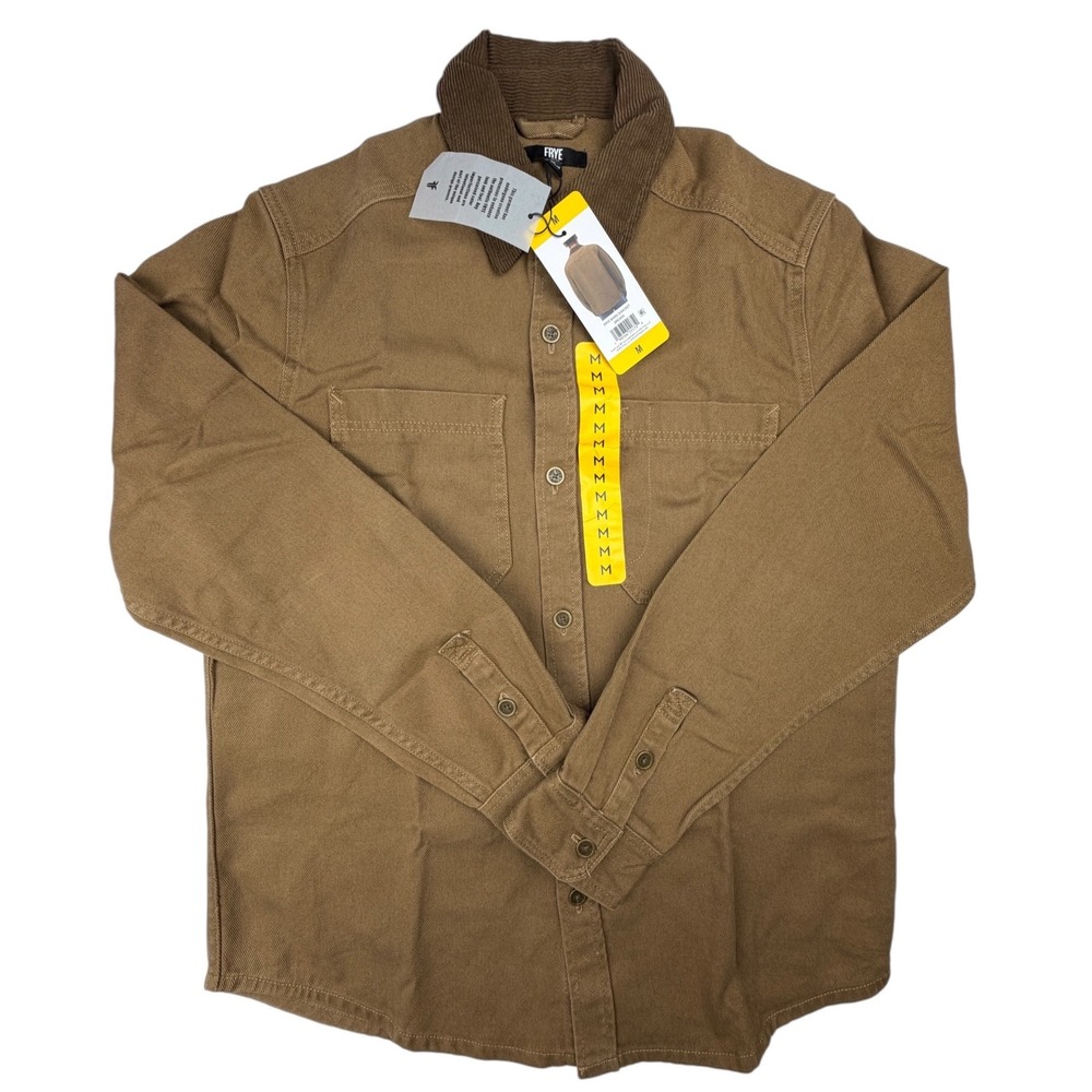 Frye Barn Shacket Men's Medium Brown Cotton Corduroy Collar Shirt Jacket NEW